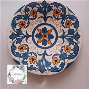 بشقاب دیوارکوب سفالی طرح سنتی