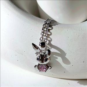 گردنبند زنانه مدل خرگوش نگینی