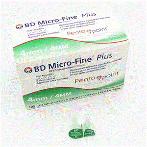 سوزن قلم انسولین بی دی مدل Micro Fine سایز 4 میلی‌متر 100 عددی BD Insulin Pen Needles mm 