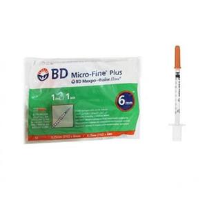 سرنگ انسولین بی دی مدل Micro Fine بسته 10 عددی حجم میلی‌لیتر BD Insulin Syringe ml 