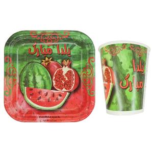 پیش دستی و لیوان یکبار مصرف مستر تم طرح یلدا بسته 40 عددی