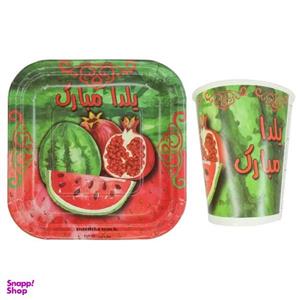 پیش دستی و لیوان یکبار مصرف مستر تم طرح یلدا بسته 40 عددی