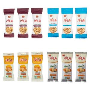 بادام زمینی با طعم خامه و سبزیجات و سرکه و نمکی و پنیر ناچو چی توز - 40 گرم بسته 12 عددی