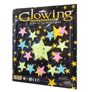 استیکر دیواری کودک طرح ستاره شب تاب کد 4CS بسته 14 عددی