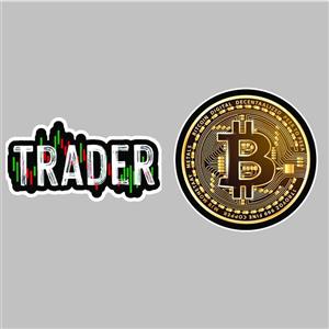 استیکر لپ تاپ کارنیکا طرح ترید-بیت کوین مدل trade-bitcoin-2222018  مجموعه 2 عددی