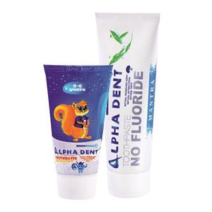 خمیر دندان آلفادنت مدل mantra حجم 75 میلی لیتر به همراه خمیر دندان مدل kids حجم 50 میلی لیتر