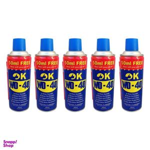 اسپری روان کننده اوکی مدل زنگ بر کد WD-40 حجم 450 میلی لیتر بسته 5 عددی