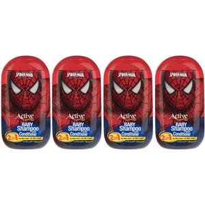 شامپو بچه اکتیو مدل Spider Man مقدار 280 گرم مجموعه 4 عددی 