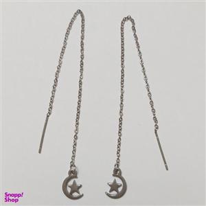 گوشواره زنانه مدل بخیه طرح ماه و ستاره کد moo112