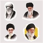 استیکر لپ تاپ پیکسل میکسل مدل رهبری آیت الله خامنه ای مجموعه 4 عددی