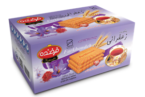 بیسکوییت زعفرانی فرخنده -850 گرم مجموعه 6 عددی