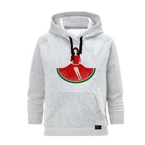 هودی زنانه مدل دختر یلدا کد J100 رنگ طوسی