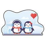 استیکر کلید و پریز مدل پنگوئن‌های عاشق کد 207