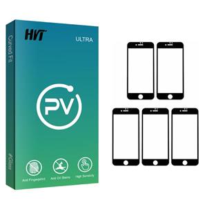 محافظ صفحه نمایش 5D اچ وی تی مدل PV glass مناسب برای گوشی موبایل اپل IPhone 7 plus/8 plus بسته 5 عددی HVT PV glass Screen Protector For Apple iPhone 7plus  Apple iPhone 8plus
