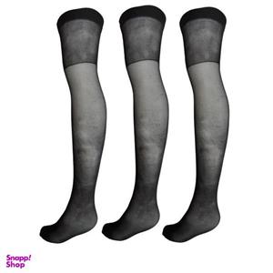 جوراب زنانه مدل شیشه ای بالای زانو رنگ مشکی بسته 3 عددی