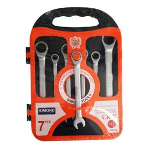 مجموعه 7 عددی آچار یکسر جغجغه ای یک سر تخت سایمند مدل DI-CR-V