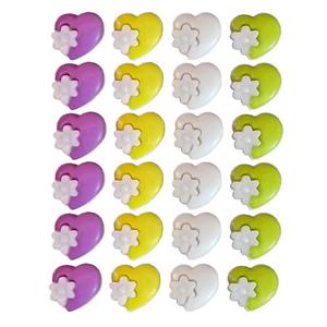 دکمه مدل قلب و گل 2 کد HY-24 بسته 24 عددی