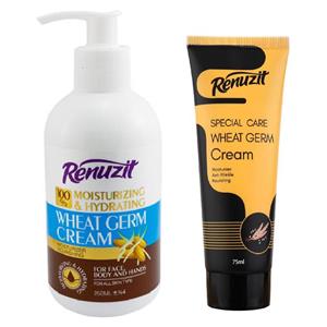کرم مرطوب کننده رینوزیت مدل جوانه گندم حجم 250 میلی لیتر به همراه کرم مرطوب کننده حجم 75 میلی لیتر