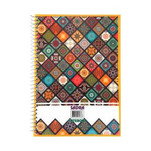 دفتر مشق 100 برگ صدرا طرح چهارخانه مدل رنگی کد 026 Sadra 100 Sheet Note Book Code 026