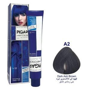 رنگ مو قهوه ای خاکستری تیره پیگار شماره A2 حجم 100 میلی لیتر