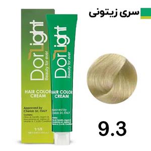 رنگ مو دور لایت شماره 9.3 حجم 100 میلی لیتر رنگ بلوند زیتونی خیلی روشن