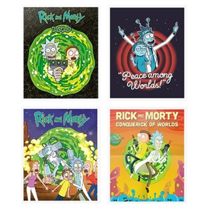 آویز تزیینی طرح RickMorty مدل R1 مجموعه 4 عددی