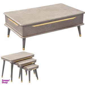 میز جلومبلی میز چوب مدل لاکچری مجموعه 4 عددی