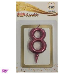 شمع تولد مدل متالیک عدد 8