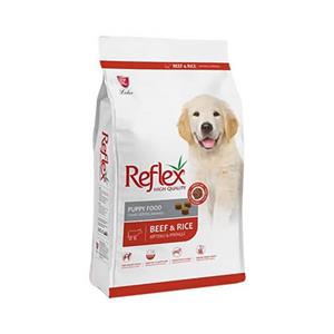غذای خشک توله سگ رفلکس مدل Beef and Rice وزن 15 کیلوگرم