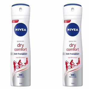 اسپری بدن زنانه نیوآ مدل dry comfort حجم 150 میلی لیتر مجموعه 2 عددی