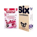 کاندوم سیکس مدل Classic بسته 12 عددی به همراه کاندوم شادو مدل Pomegranate بسته 12 عددی