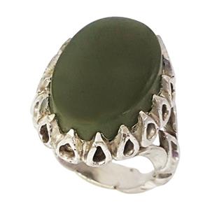 انگشتر نقره مردانه مدل یشم یمنی کد 4759