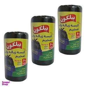 کیسه زباله پیلگون مدل رولی بسیار ضخیم مجموعه 3عددی