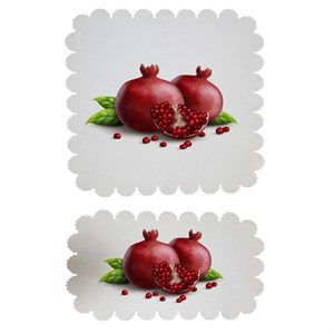 ست رومیزی 2 تکه طرح انار کد 8429