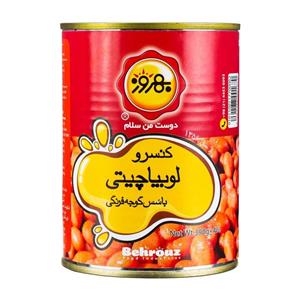 کنسرو لوبیا چیتی با سس گوجه فرنگی بهروز-390 گرم بسته 6 عددی