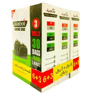 کیسه زباله دارکوب مدل DAR_ZBOXsabz-LARG30 مجموعه 3 عددی 