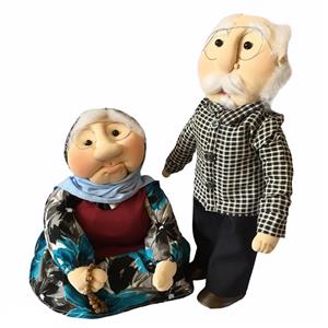 عروسک مدل آقاجون و ننه جون ارتفاع 40 سانتى متر مجموعه 2 عددی