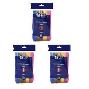 قاشق یکبار مصرف طب پلاستیک مدل سوییت 3 بسته 25 عددی