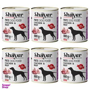 کنسرو غذای سگ شایر مدل ChickenBeef وزن 800 گرم بسته 6 عددی