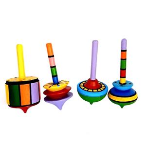 فرفره چوبی مدل رنگین کمان مجموعه 4 عددی