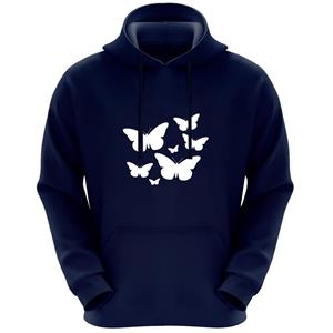 هودی زنانه مدل  پروانه R01 رنگ سرمه ایی