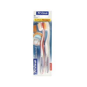 مسواک تریزا مدل Flexible Withe با برس متوسط بسته 2 عددی Trisa Flexible Withe Medium Toothbrush 2Pcs