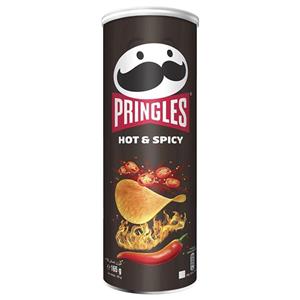 چیپس فلفلی پرینگلز pringles مدل تند و اسپایسی  hot & spicy وزن 165 گرم 