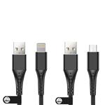 کابل تبدیل USB به MicroUSB کینگ کونگ مدل Creative-BLK22 طول 1 متر به همراه کابل تبدیل USB به لایتنینگ