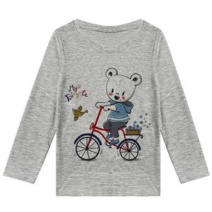 تی شرت آستین بلند پسرانه مدل خرس دوچرخه سوار کد F112 