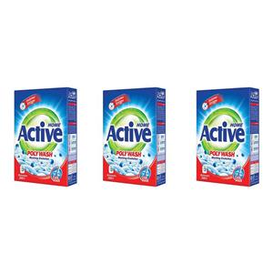 پودر رختشویی ماشین اکتیو کد 005 وزن 500 گرم مجموعه 3عددی