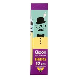 مداد مشکی الیپون مدل فانتزی گرد کد 8101412 بسته 12 عددی