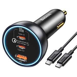 شارژر فندکی باسئوس مدل TZCCZM-0G به همراه کابل USB-C