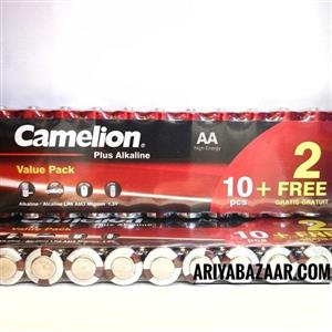 باتری قلمی و نیم قلمی کملیون مدل Plus Alkaline بسته 12 عددی Camelion Plus Alkaline AA and AAA Battery Pack of 12