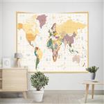 پوستر پارچه ای مدل بک دراپ نقشه جهان
